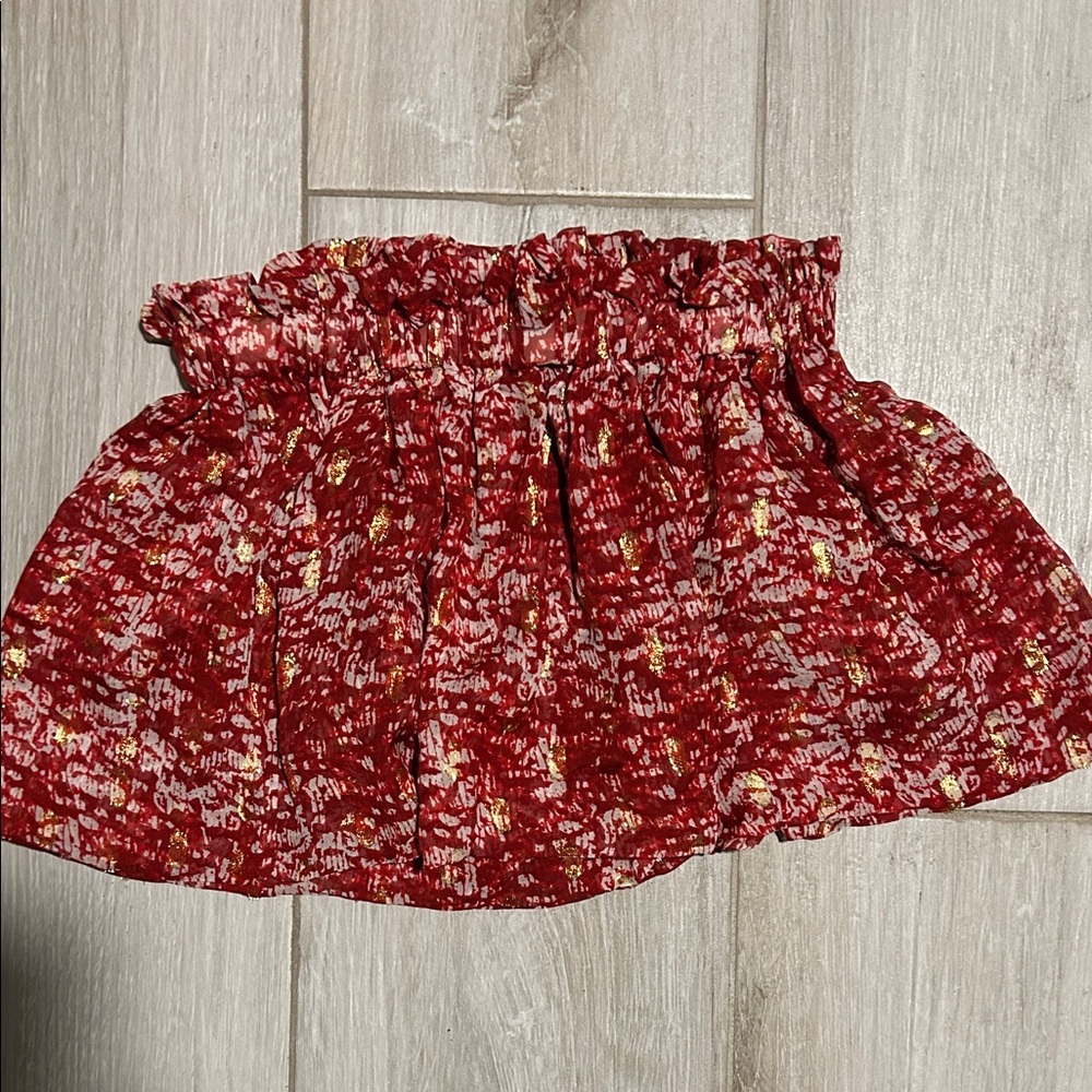 Golde Red Gold Patterned Mini Shorts